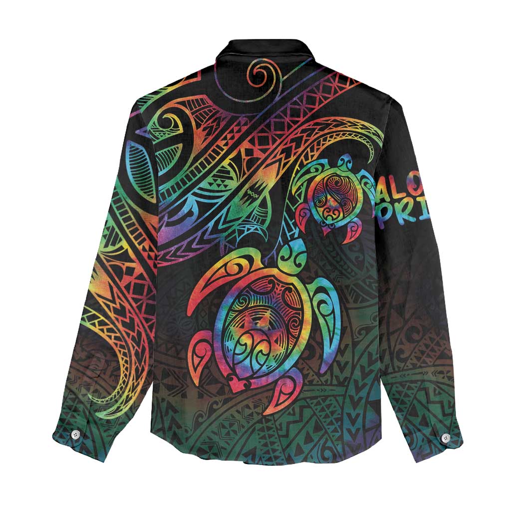 Hawaii Pride Women Casual Shirt Rainbow Swirls