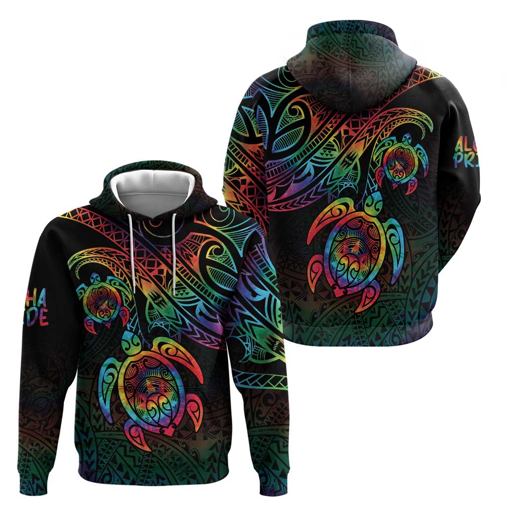 Hawaii Pride Zip Hoodie Rainbow Swirls