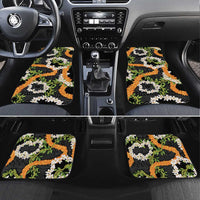 Aloha Festive Hawaii Car Mats Mokihana - Maile and Ilima on Black - Polynesian Pride