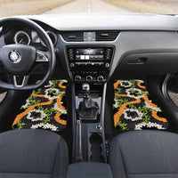 Aloha Festive Hawaii Car Mats Mokihana - Maile and Ilima on Black - Polynesian Pride