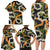Aloha Festive Hawaii Family Matching Long Sleeve Bodycon Dress and Hawaiian Shirt Mokihana - Maile and Ilima on Black - Polynesian Pride