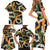 Aloha Festive Hawaii Family Matching Short Sleeve Bodycon Dress and Hawaiian Shirt Mokihana - Maile and Ilima on Black - Polynesian Pride