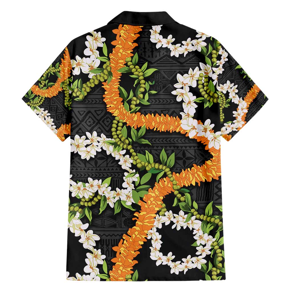 Aloha Festive Hawaii Hawaiian Shirt Mokihana - Maile and Ilima on Black - Polynesian Pride