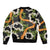Aloha Festive Hawaii Sleeve Zip Bomber Jacket Mokihana - Maile and Ilima on Black - Polynesian Pride