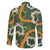 Aloha Festive Hawaii Family Matching Long Sleeve Bodycon Dress and Hawaiian Shirt Mokihana - Maile and Ilima on Forest Green - Polynesian Pride