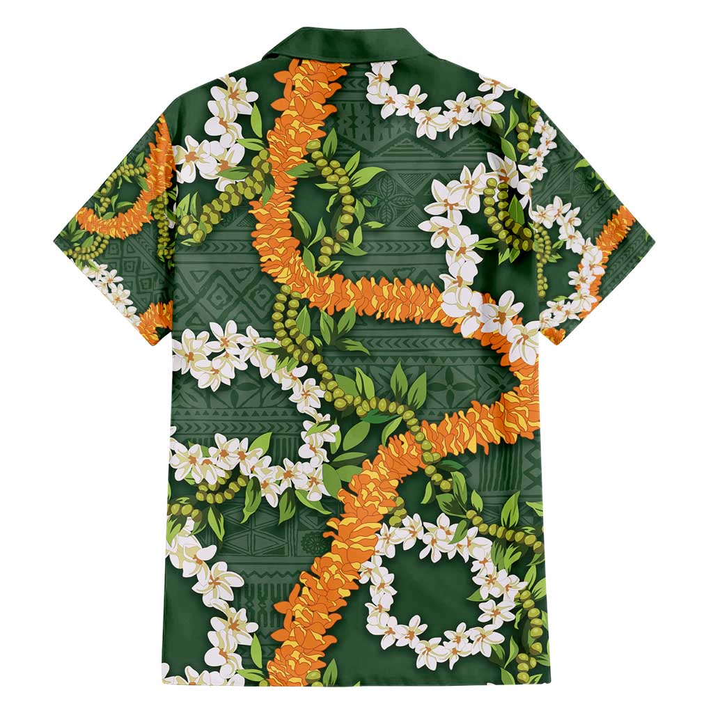 Aloha Festive Hawaii Hawaiian Shirt Mokihana - Maile and Ilima on Forest Green - Polynesian Pride