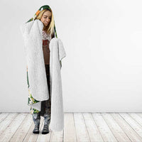 Aloha Festive Hawaii Hooded Blanket Mokihana - Maile and Ilima on Forest Green - Polynesian Pride