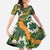Aloha Festive Hawaii Kid Short Sleeve Dress Mokihana - Maile and Ilima on Forest Green - Polynesian Pride