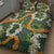 Aloha Festive Hawaii Quilt Bed Set Mokihana - Maile and Ilima on Forest Green - Polynesian Pride