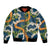 Aloha Festive Hawaii Bomber Jacket Mokihana - Maile and Ilima on Navy Blue - Polynesian Pride