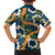 Aloha Festive Hawaii Family Matching Long Sleeve Bodycon Dress and Hawaiian Shirt Mokihana - Maile and Ilima on Navy Blue - Polynesian Pride