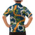 Aloha Festive Hawaii Family Matching Mermaid Dress and Hawaiian Shirt Mokihana - Maile and Ilima on Navy Blue - Polynesian Pride