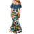 Aloha Festive Hawaii Family Matching Mermaid Dress and Hawaiian Shirt Mokihana - Maile and Ilima on Navy Blue - Polynesian Pride