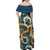 Aloha Festive Hawaii Family Matching Off Shoulder Maxi Dress and Hawaiian Shirt Mokihana - Maile and Ilima on Navy Blue - Polynesian Pride