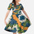 Aloha Festive Hawaii Family Matching Short Sleeve Bodycon Dress and Hawaiian Shirt Mokihana - Maile and Ilima on Navy Blue - Polynesian Pride