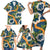 Aloha Festive Hawaii Family Matching Short Sleeve Bodycon Dress and Hawaiian Shirt Mokihana - Maile and Ilima on Navy Blue - Polynesian Pride