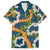 Aloha Festive Hawaii Family Matching Short Sleeve Bodycon Dress and Hawaiian Shirt Mokihana - Maile and Ilima on Navy Blue - Polynesian Pride
