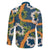 Aloha Festive Hawaii Family Matching Short Sleeve Bodycon Dress and Hawaiian Shirt Mokihana - Maile and Ilima on Navy Blue - Polynesian Pride