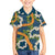 Aloha Festive Hawaii Family Matching Short Sleeve Bodycon Dress and Hawaiian Shirt Mokihana - Maile and Ilima on Navy Blue - Polynesian Pride