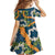 Aloha Festive Hawaii Kid Short Sleeve Dress Mokihana - Maile and Ilima on Navy Blue - Polynesian Pride