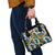 Aloha Festive Hawaii Shoulder Handbag Mokihana - Maile and Ilima on Navy Blue - Polynesian Pride