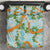 Aloha Festive Hawaii Bedding Set Mokihana - Maile and Ilima on Turquoise - Polynesian Pride