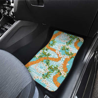 Aloha Festive Hawaii Car Mats Mokihana - Maile and Ilima on Turquoise - Polynesian Pride
