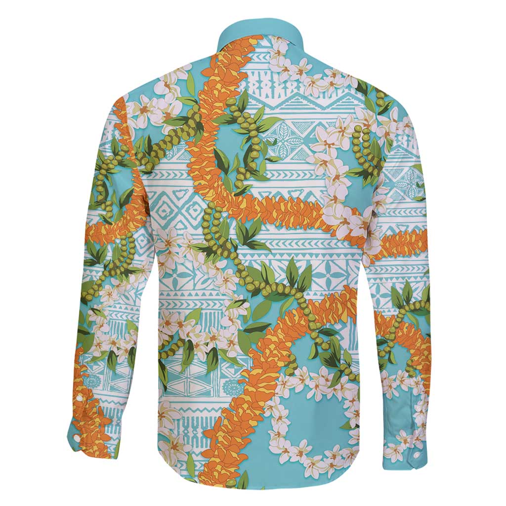 Aloha Festive Hawaii Family Matching Puletasi and Hawaiian Shirt Mokihana - Maile and Ilima on Turquoise - Polynesian Pride