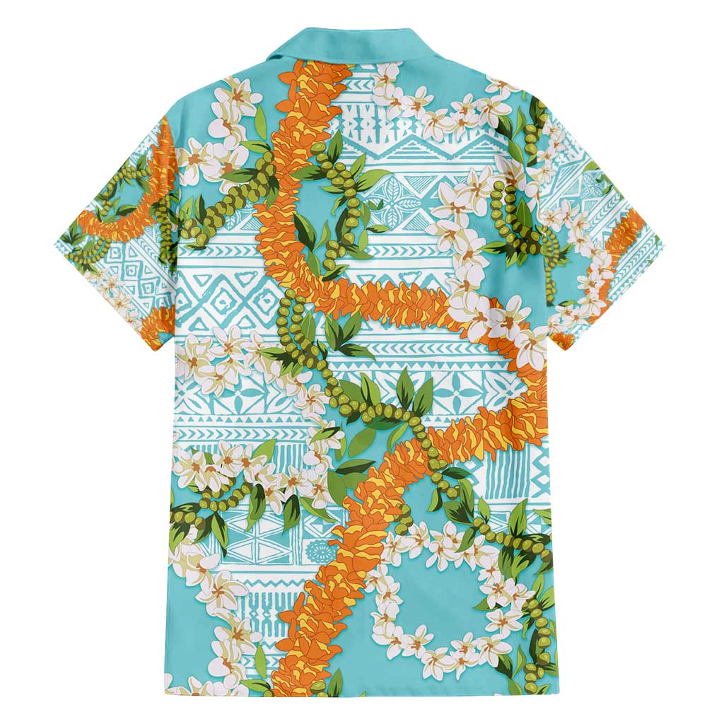 Aloha Festive Hawaii Family Matching Tank Maxi Dress and Hawaiian Shirt Mokihana - Maile and Ilima on Turquoise - Polynesian Pride
