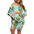 Aloha Festive Hawaii Off Shoulder Short Dress Mokihana - Maile and Ilima on Turquoise - Polynesian Pride