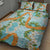 Aloha Festive Hawaii Quilt Bed Set Mokihana - Maile and Ilima on Turquoise - Polynesian Pride