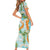 Aloha Festive Hawaii Short Sleeve Bodycon Dress Mokihana - Maile and Ilima on Turquoise - Polynesian Pride