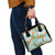 Aloha Festive Hawaii Shoulder Handbag Mokihana - Maile and Ilima on Turquoise - Polynesian Pride