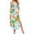 Aloha Festive Hawaii Summer Maxi Dress Mokihana - Maile and Ilima on Turquoise - Polynesian Pride