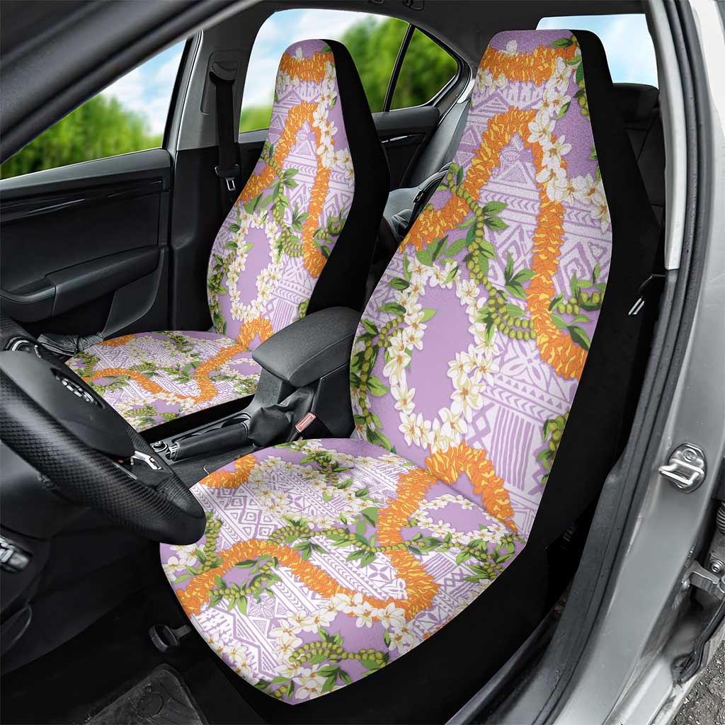 Aloha Festive Hawaii Car Seat Cover Mokihana - Maile and Ilima on Lilac - Polynesian Pride