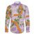 Aloha Festive Hawaii Family Matching Long Sleeve Bodycon Dress and Hawaiian Shirt Mokihana - Maile and Ilima on Lilac - Polynesian Pride