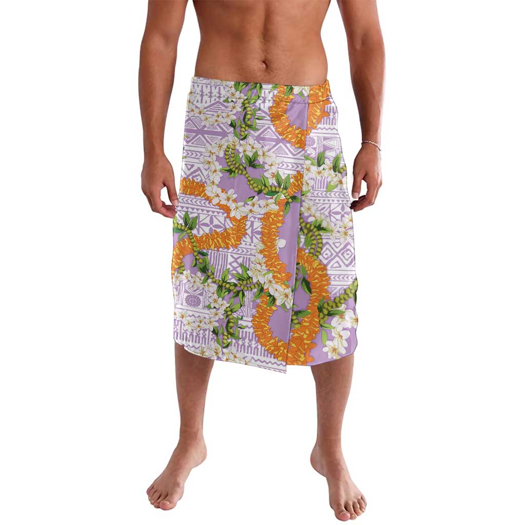 Aloha Festive Hawaii Lavalava Mokihana - Maile and Ilima on Lilac - Polynesian Pride