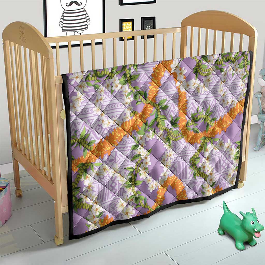 Aloha Festive Hawaii Quilt Mokihana - Maile and Ilima on Lilac - Polynesian Pride