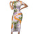 Aloha Festive Hawaii Short Sleeve Bodycon Dress Mokihana - Maile and Ilima on Lilac - Polynesian Pride