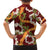 Aloha Festive Hawaii Family Matching Long Sleeve Bodycon Dress and Hawaiian Shirt Mokihana - Maile and Ilima on Crimson - Polynesian Pride