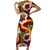 Aloha Festive Hawaii Family Matching Short Sleeve Bodycon Dress and Hawaiian Shirt Mokihana - Maile and Ilima on Crimson - Polynesian Pride