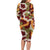 Aloha Festive Hawaii Long Sleeve Bodycon Dress Mokihana - Maile and Ilima on Crimson - Polynesian Pride