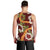 Aloha Festive Hawaii Men Tank Top Mokihana - Maile and Ilima on Crimson - Polynesian Pride