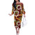 Aloha Festive Hawaii Off The Shoulder Long Sleeve Dress Mokihana - Maile and Ilima on Crimson - Polynesian Pride