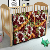 Aloha Festive Hawaii Quilt Mokihana - Maile and Ilima on Crimson - Polynesian Pride