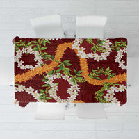 Aloha Festive Hawaii Tablecloth Mokihana - Maile and Ilima on Crimson - Polynesian Pride