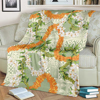 Aloha Festive Hawaii Blanket Mokihana - Maile Leis in Muted Summer - Polynesian Pride