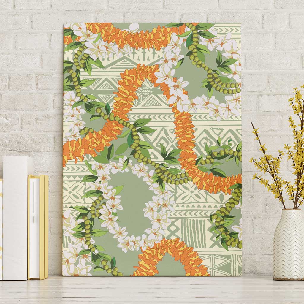 Aloha Festive Hawaii Canvas Wall Art Mokihana - Maile Leis in Muted Summer - Polynesian Pride