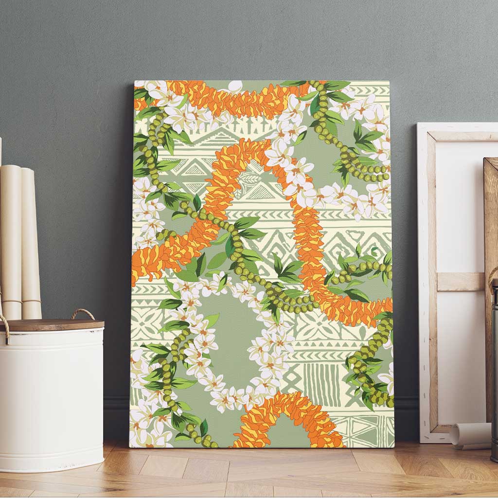 Aloha Festive Hawaii Canvas Wall Art Mokihana - Maile Leis in Muted Summer - Polynesian Pride