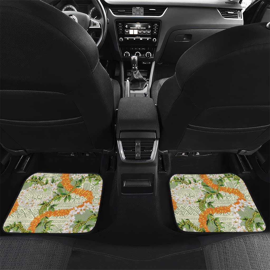 Aloha Festive Hawaii Car Mats Mokihana - Maile Leis in Muted Summer - Polynesian Pride